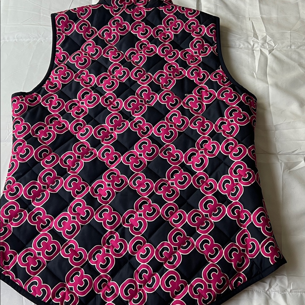 Crown & Ivy Navy Vest with Pink Pattern - Picture 2 of 3